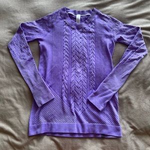 Ivivva girls purple textured long sleeve workout shirt size 12